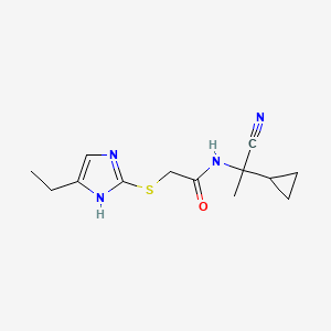 molecular formula C13H18N4OS B2791479 N-(1-Cyano-1-cyclopropylethyl)-2-[(5-ethyl-1H-imidazol-2-yl)sulfanyl]acetamide CAS No. 1436264-50-4