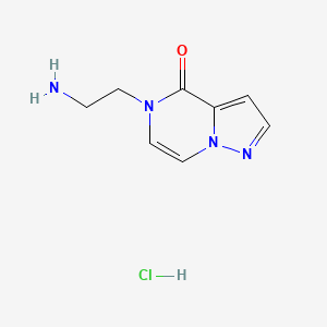 molecular formula C8H11ClN4O B2791481 5-(2-Aminoethyl)pyrazolo[1,5-a]pyrazin-4-one;hydrochloride CAS No. 2361645-02-3