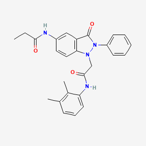 molecular formula C26H26N4O3 B2791483 N-(1-(2-((2,3-dimethylphenyl)amino)-2-oxoethyl)-3-oxo-2-phenyl-2,3-dihydro-1H-indazol-5-yl)propionamide CAS No. 1251587-68-4