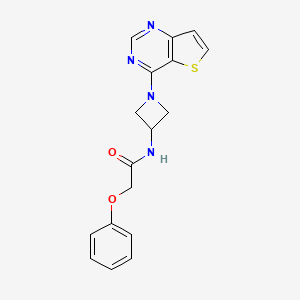 molecular formula C17H16N4O2S B2791486 2-Phenoxy-N-(1-thieno[3,2-d]pyrimidin-4-ylazetidin-3-yl)acetamide CAS No. 2380084-71-7