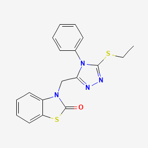 3-[(5-Ethylsulfanyl-4-phenyl-1,2,4-triazol-3-yl)methyl]-1,3-benzothiazol-2-one