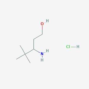 molecular formula C7H18ClNO B2791494 3-Amino-4,4-dimethylpentan-1-OL hcl CAS No. 1379887-99-6