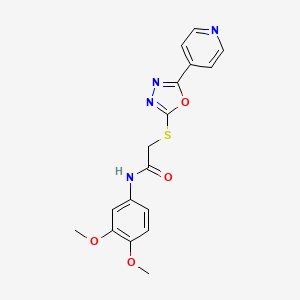 molecular formula C17H16N4O4S B2791495 N-(3,4-dimethoxyphenyl)-2-[(5-pyridin-4-yl-1,3,4-oxadiazol-2-yl)sulfanyl]acetamide CAS No. 898500-62-4