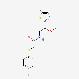 2-((4-fluorophenyl)thio)-N-(2-methoxy-2-(5-methylthiophen-2-yl)ethyl)acetamide