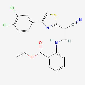 (Z)-ethyl 2-((2-cyano-2-(4-(3,4-dichlorophenyl)thiazol-2-yl)vinyl)amino)benzoate