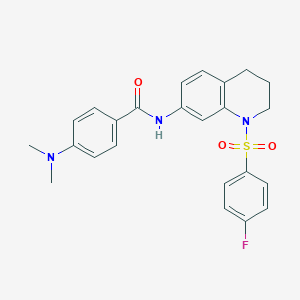 molecular formula C24H24FN3O3S B2791506 4-(dimethylamino)-N-(1-((4-fluorophenyl)sulfonyl)-1,2,3,4-tetrahydroquinolin-7-yl)benzamide CAS No. 1211676-71-9