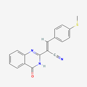 (E)-3-(4-(methylthio)phenyl)-2-(4-oxo-3,4-dihydroquinazolin-2-yl)acrylonitrile