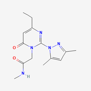 molecular formula C14H19N5O2 B2791510 2-(2-(3,5-dimethyl-1H-pyrazol-1-yl)-4-ethyl-6-oxopyrimidin-1(6H)-yl)-N-methylacetamide CAS No. 1013806-15-9