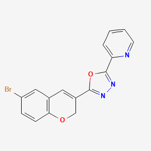 molecular formula C16H10BrN3O2 B2791520 2-(6-bromo-2H-chromen-3-yl)-5-(pyridin-2-yl)-1,3,4-oxadiazole CAS No. 1081122-47-5