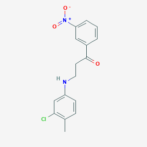 molecular formula C16H15ClN2O3 B2791522 3-(3-Chloro-4-methylanilino)-1-(3-nitrophenyl)-1-propanone CAS No. 400753-32-4