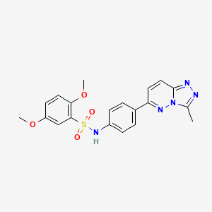 molecular formula C20H19N5O4S B2791524 2,5-dimethoxy-N-(4-(3-methyl-[1,2,4]triazolo[4,3-b]pyridazin-6-yl)phenyl)benzenesulfonamide CAS No. 894069-88-6