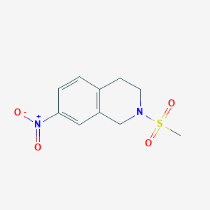 molecular formula C10H12N2O4S B2791527 2-(Methylsulfonyl)-7-nitro-1,2,3,4-tetrahydroisoquinoline CAS No. 273405-07-5