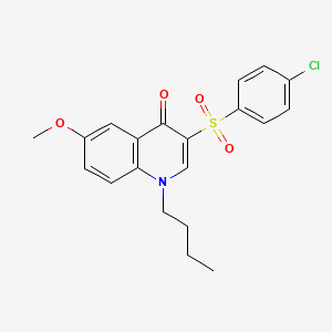 molecular formula C20H20ClNO4S B2791530 1-butyl-3-((4-chlorophenyl)sulfonyl)-6-methoxyquinolin-4(1H)-one CAS No. 899215-01-1