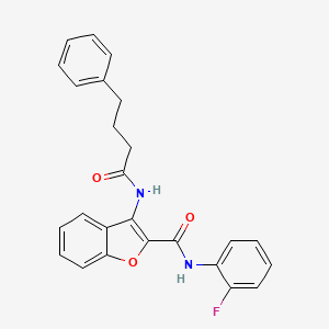 N-(2-fluorophenyl)-3-(4-phenylbutanamido)benzofuran-2-carboxamide