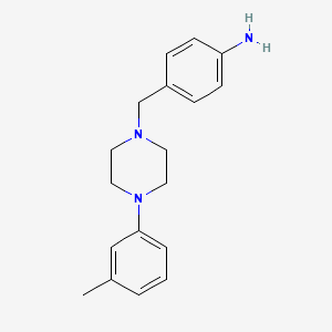 molecular formula C18H23N3 B2791539 4-{[4-(3-Methylphenyl)piperazin-1-yl]methyl}aniline CAS No. 1016711-90-2