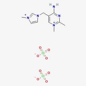 4-Amino-1,2-dimethyl-5-[(1-methyl-1H-imidazol-3-ium-3-yl)methyl]pyrimidin-1-ium diperchlorate