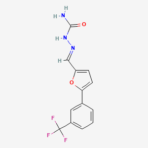molecular formula C13H10F3N3O2 B2791553 (E)-2-((5-(3-(trifluoromethyl)phenyl)furan-2-yl)methylene)hydrazinecarboxamide CAS No. 301176-95-4