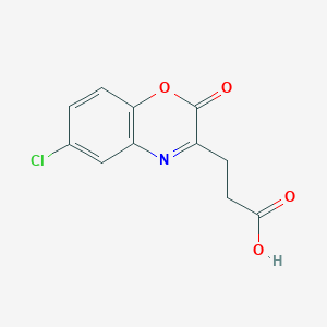 molecular formula C11H8ClNO4 B2791560 3-(6-chloro-2-oxo-2H-1,4-benzoxazin-3-yl)propanoic acid CAS No. 497230-07-6