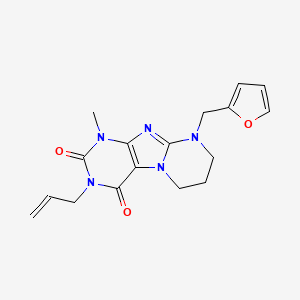 molecular formula C17H19N5O3 B2791561 9-(furan-2-ylmethyl)-1-methyl-3-prop-2-enyl-7,8-dihydro-6H-purino[7,8-a]pyrimidine-2,4-dione CAS No. 876151-10-9