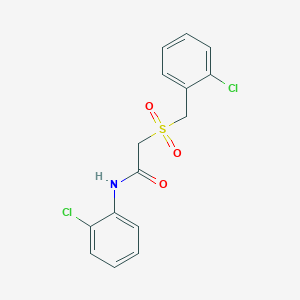 molecular formula C15H13Cl2NO3S B2791564 2-[(2-chlorobenzyl)sulfonyl]-N-(2-chlorophenyl)acetamide CAS No. 339107-36-7
