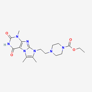 ethyl 4-(2-(1,6,7-trimethyl-2,4-dioxo-3,4-dihydro-1H-imidazo[2,1-f]purin-8(2H)-yl)ethyl)piperazine-1-carboxylate