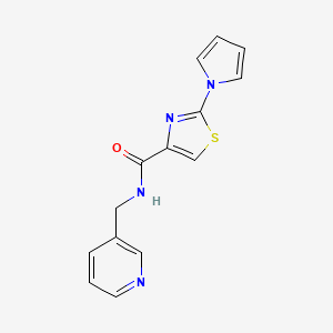 molecular formula C14H12N4OS B2791582 N-(pyridin-3-ylmethyl)-2-(1H-pyrrol-1-yl)thiazole-4-carboxamide CAS No. 1234983-43-7