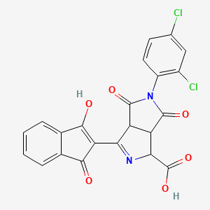 5-(2,4-dichlorophenyl)-3-(1,3-dioxo-1,3-dihydro-2H-inden-2-yliden)-4,6-dioxooctahydropyrrolo[3,4-c]pyrrole-1-carboxylic acid