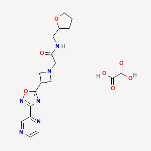 2-(3-(3-(pyrazin-2-yl)-1,2,4-oxadiazol-5-yl)azetidin-1-yl)-N-((tetrahydrofuran-2-yl)methyl)acetamide oxalate