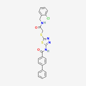 N-(5-((2-((2-chlorobenzyl)amino)-2-oxoethyl)thio)-1,3,4-thiadiazol-2-yl)-[1,1'-biphenyl]-4-carboxamide