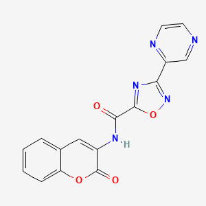 N-(2-oxo-2H-chromen-3-yl)-3-(pyrazin-2-yl)-1,2,4-oxadiazole-5-carboxamide