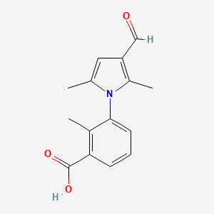 molecular formula C15H15NO3 B2791609 3-(3-Formyl-2,5-dimethyl-pyrrol-1-yl)-2-methyl-benzoic acid CAS No. 409353-61-3