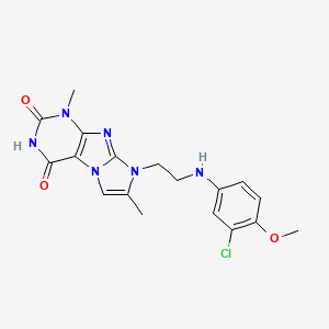 8-(2-((3-chloro-4-methoxyphenyl)amino)ethyl)-1,7-dimethyl-1H-imidazo[2,1-f]purine-2,4(3H,8H)-dione