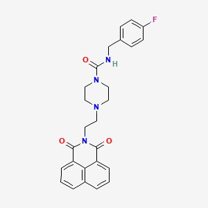 4-(2-(1,3-dioxo-1H-benzo[de]isoquinolin-2(3H)-yl)ethyl)-N-(4-fluorobenzyl)piperazine-1-carboxamide