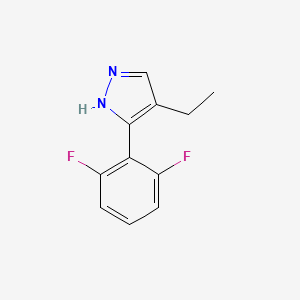 molecular formula C11H10F2N2 B2791646 5-(2,6-difluorophenyl)-4-ethyl-1H-pyrazole CAS No. 500129-17-9