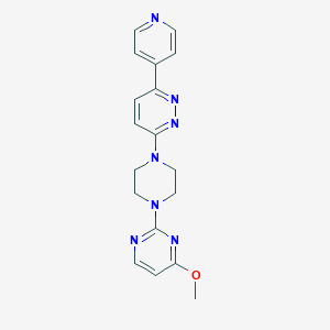 molecular formula C18H19N7O B2791647 3-[4-(4-Methoxypyrimidin-2-yl)piperazin-1-yl]-6-pyridin-4-ylpyridazine CAS No. 2380085-85-6
