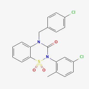 B2791657 4-(4-chlorobenzyl)-2-(5-chloro-2-methylphenyl)-2H-1,2,4-benzothiadiazin-3(4H)-one 1,1-dioxide CAS No. 893787-78-5