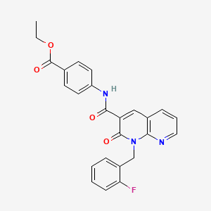 ethyl 4-{1-[(2-fluorophenyl)methyl]-2-oxo-1,2-dihydro-1,8-naphthyridine-3-amido}benzoate