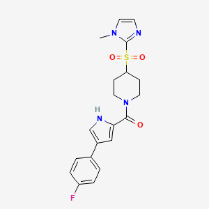 molecular formula C20H21FN4O3S B2791660 (4-(4-fluorophenyl)-1H-pyrrol-2-yl)(4-((1-methyl-1H-imidazol-2-yl)sulfonyl)piperidin-1-yl)methanone CAS No. 2034444-99-8