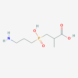 molecular formula C7H16NO4P B2791664 3-[3-Aminopropyl(hydroxy)phosphoryl]-2-methylpropanoic acid CAS No. 859660-35-8