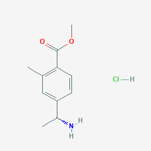 molecular formula C11H16ClNO2 B2791676 Methyl 4-[(1R)-1-aminoethyl]-2-methylbenzoate;hydrochloride CAS No. 2309431-53-4