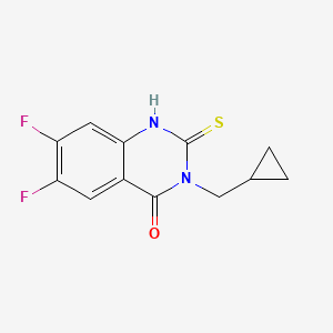 molecular formula C12H10F2N2OS B2791678 3-(Cyclopropylmethyl)-6,7-difluoro-2-sulfanylidene-1H-quinazolin-4-one CAS No. 2319873-92-0