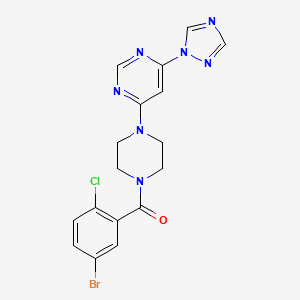 (4-(6-(1H-1,2,4-triazol-1-yl)pyrimidin-4-yl)piperazin-1-yl)(5-bromo-2-chlorophenyl)methanone