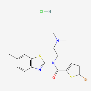 molecular formula C17H19BrClN3OS2 B2791696 5-bromo-N-(2-(dimethylamino)ethyl)-N-(6-methylbenzo[d]thiazol-2-yl)thiophene-2-carboxamide hydrochloride CAS No. 1216407-32-7