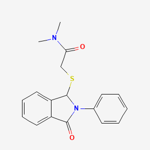 N,N-dimethyl-2-[(3-oxo-2-phenyl-2,3-dihydro-1H-isoindol-1-yl)sulfanyl]acetamide