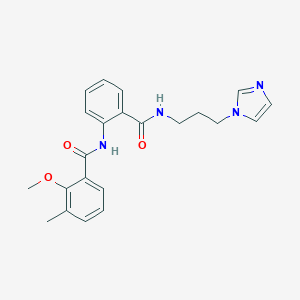 molecular formula C22H24N4O3 B279172 N-(2-{[3-(1H-imidazol-1-yl)propyl]carbamoyl}phenyl)-2-methoxy-3-methylbenzamide 