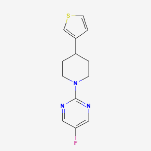 molecular formula C13H14FN3S B2791765 5-Fluoro-2-(4-thiophen-3-ylpiperidin-1-yl)pyrimidine CAS No. 2379974-97-5