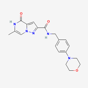 molecular formula C19H21N5O3 B2791769 6-methyl-N-(4-morpholinobenzyl)-4-oxo-4,5-dihydropyrazolo[1,5-a]pyrazine-2-carboxamide CAS No. 1798541-14-6