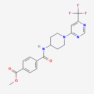 Methyl 4-((1-(6-(trifluoromethyl)pyrimidin-4-yl)piperidin-4-yl)carbamoyl)benzoate