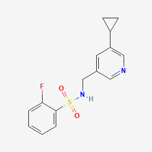 N-((5-cyclopropylpyridin-3-yl)methyl)-2-fluorobenzenesulfonamide