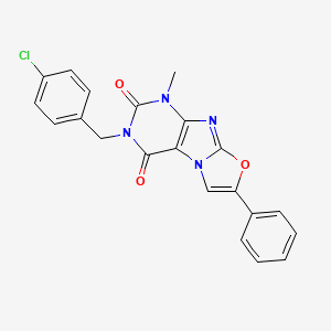 molecular formula C21H15ClN4O3 B2791788 3-(4-chlorobenzyl)-1-methyl-7-phenyloxazolo[2,3-f]purine-2,4(1H,3H)-dione CAS No. 899947-64-9